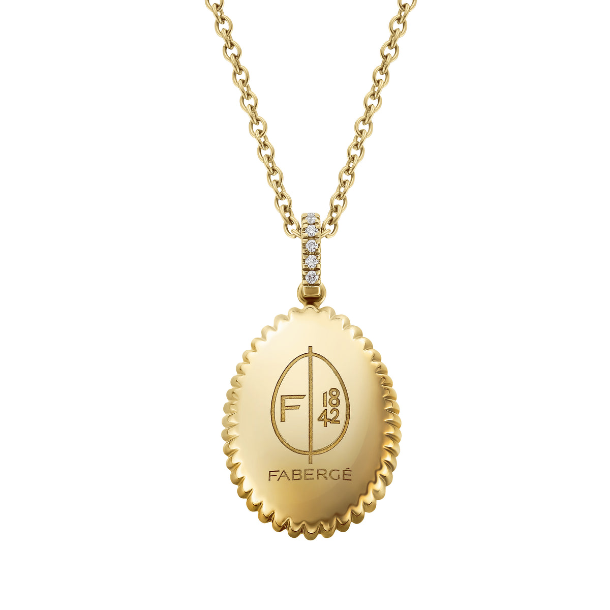 Colours Of Love Yellow Gold Mini Fluted Emerald Egg Pendant 2