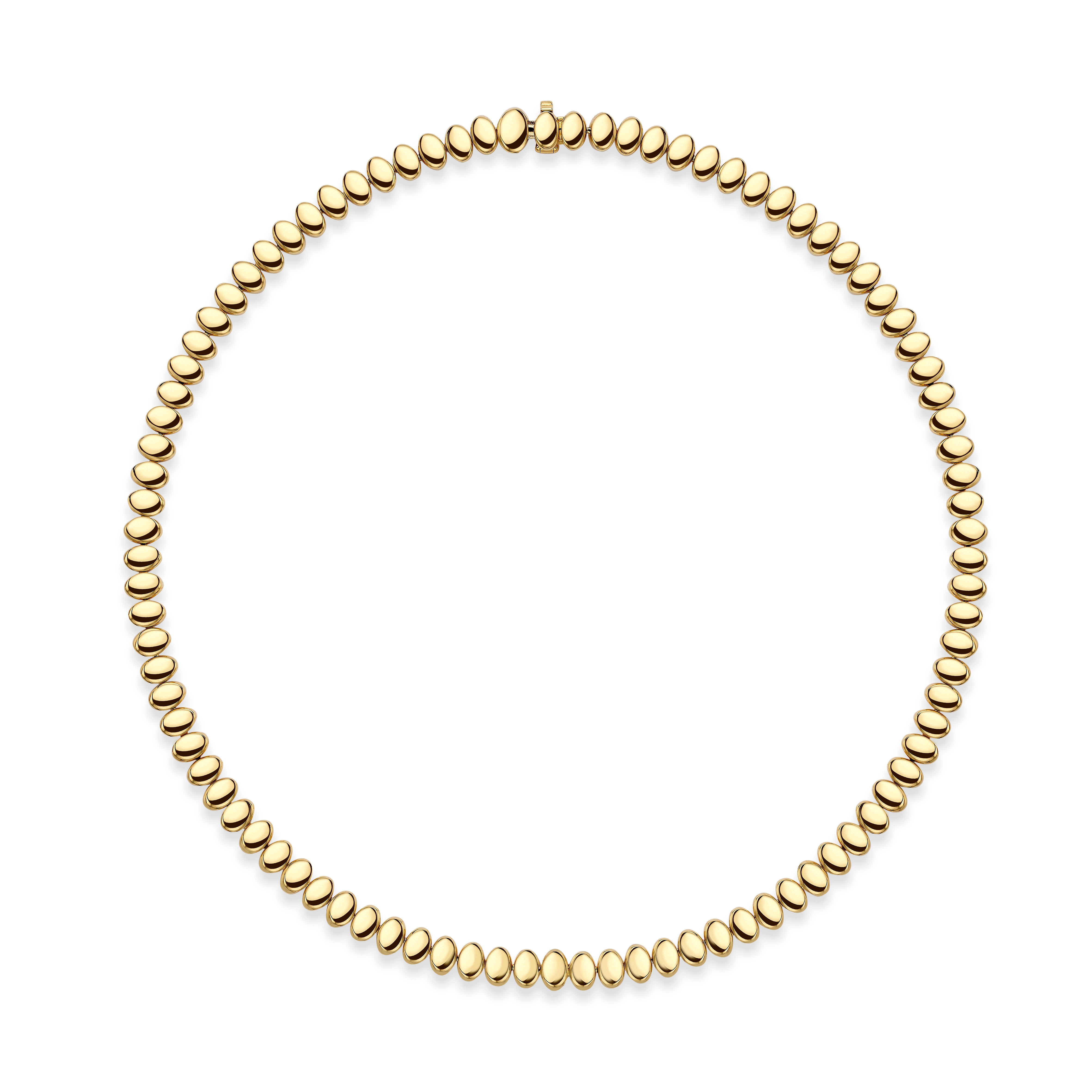 Cosmic Curve Yellow Gold Tennis Necklace