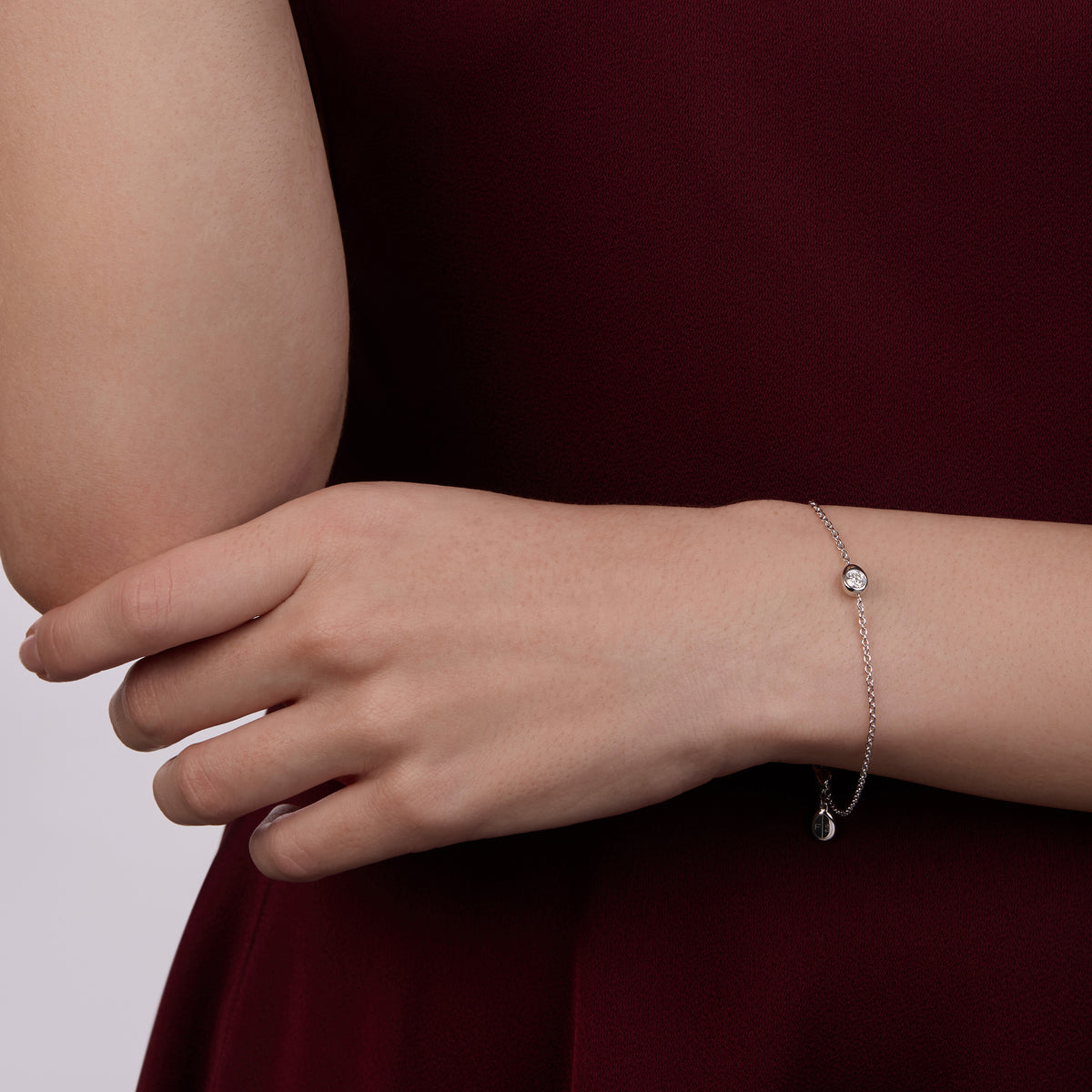 Cosmic Curve Platinum & Diamond Chain Bracelet