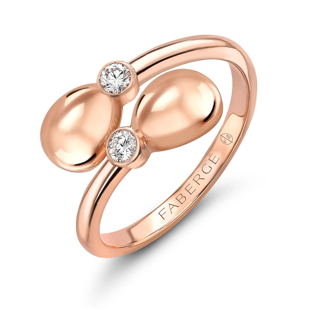 Rose gold crossover ring discount